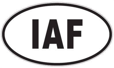 IAF - 3 Letter Initials Oval Magnet