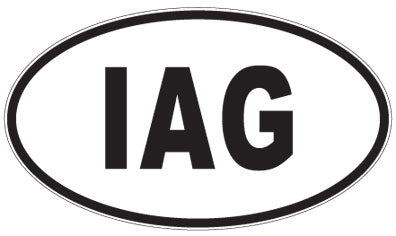 IAG - 3 Letter Initials Oval Magnet