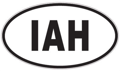 IAH - 3 Letter Initials Oval Sticker