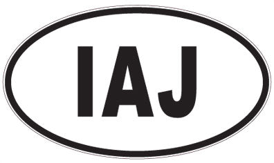 IAJ - 3 Letter Initials Oval Sticker