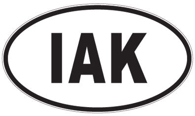 IAK - 3 Letter Initials Oval Sticker