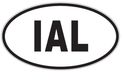 IAL - 3 Letter Initials Oval Magnet