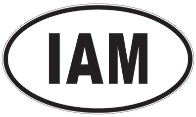 IAM - 3 Letter Initials Oval Sticker