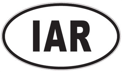IAR - 3 Letter Initials Oval Magnet