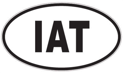 IAT - 3 Letter Initials Oval Sticker