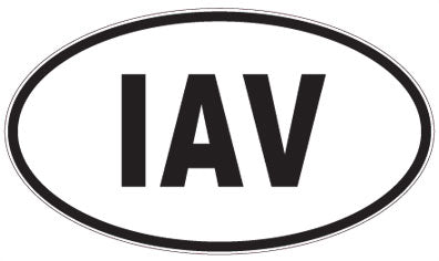 IAV - 3 Letter Initials Oval Sticker