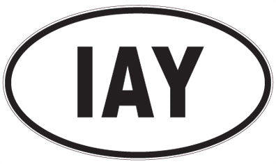 IAY - 3 Letter Initials Oval Sticker