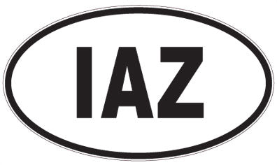 IAZ - 3 Letter Initials Oval Magnet