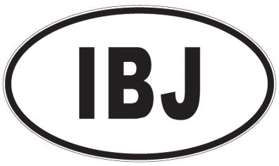 IBJ - 3 Letter Initials Oval Sticker