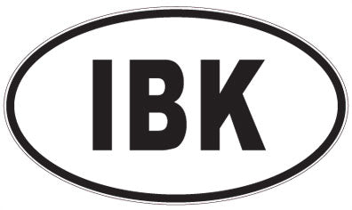 IBK - 3 Letter Initials Oval Sticker