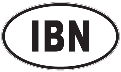 IBN - 3 Letter Initials Oval Sticker