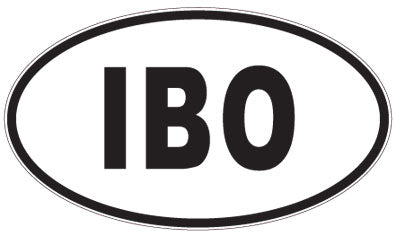IBO - 3 Letter Initials Oval Sticker