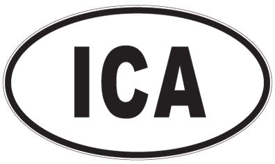ICA - 3 Letter Initials Oval Sticker