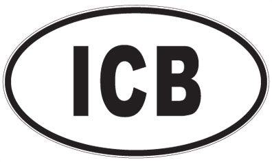 ICB - 3 Letter Initials Oval Magnet