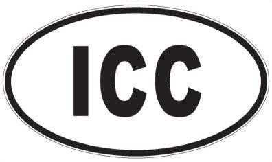 ICC - 3 Letter Initials Oval Sticker