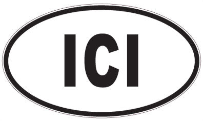ICI - 3 Letter Initials Oval Magnet