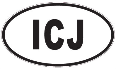 ICJ - 3 Letter Initials Oval Sticker
