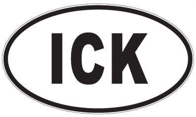 ICK - 3 Letter Initials Oval Magnet