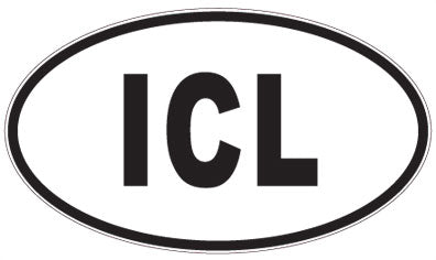 ICL - 3 Letter Initials Oval Sticker