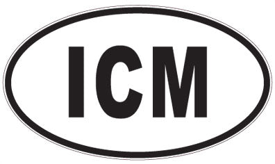 ICM - 3 Letter Initials Oval Sticker