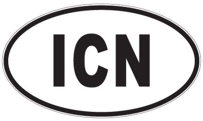 ICN - 3 Letter Initials Oval Sticker
