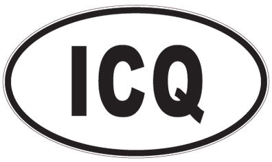 ICQ - 3 Letter Initials Oval Magnet
