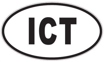 ICT - 3 Letter Initials Oval Sticker