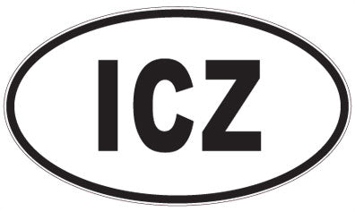 ICZ - 3 Letter Initials Oval Sticker