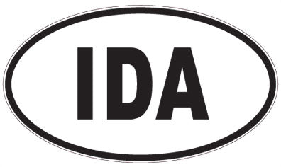 IDA - 3 Letter Initials Oval Magnet