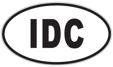 IDC - 3 Letter Initials Oval Sticker