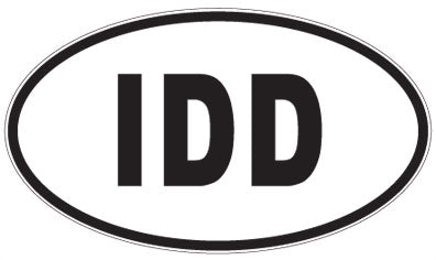 IDD - 3 Letter Initials Oval Sticker