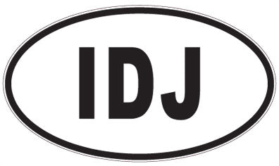 IDJ - 3 Letter Initials Oval Sticker