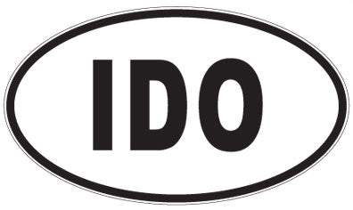 IDO - 3 Letter Initials Oval Magnet
