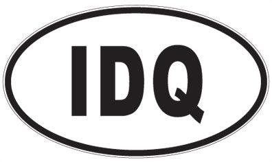 IDQ - 3 Letter Initials Oval Sticker