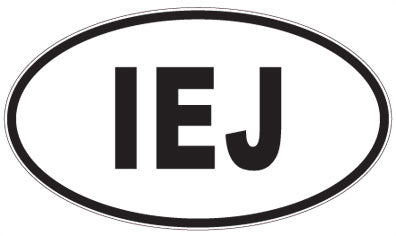 IEJ - 3 Letter Initials Oval Magnet
