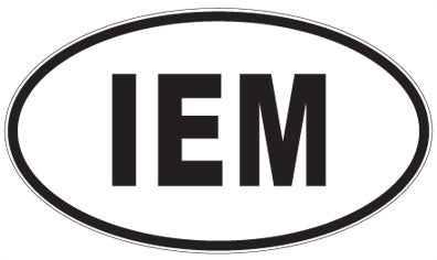 IEM - 3 Letter Initials Oval Sticker