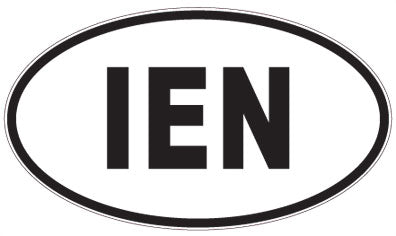 IEN - 3 Letter Initials Oval Magnet