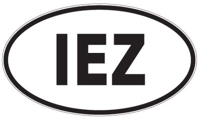 IEZ - 3 Letter Initials Oval Sticker