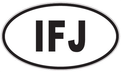 IFJ - 3 Letter Initials Oval Magnet