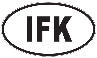 IFK - 3 Letter Initials Oval Magnet