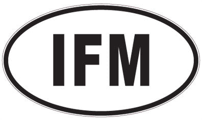 IFM - 3 Letter Initials Oval Sticker