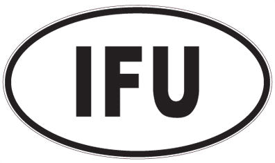 IFU - 3 Letter Initials Oval Sticker