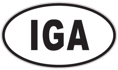 IGA - 3 Letter Initials Oval Magnet