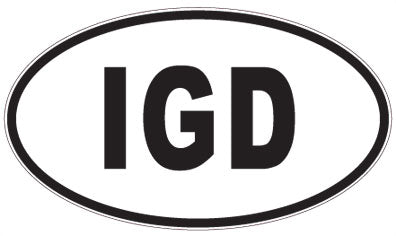 IGD - 3 Letter Initials Oval Sticker