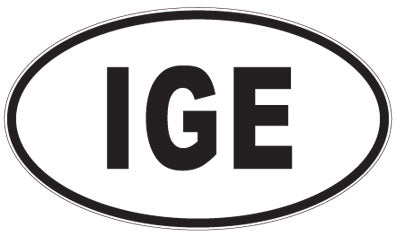 IGE - 3 Letter Initials Oval Sticker
