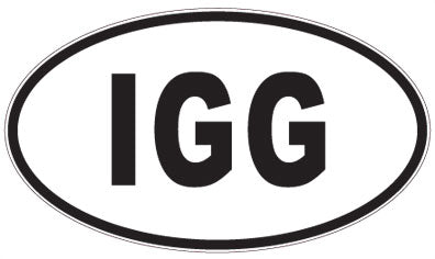 IGG - 3 Letter Initials Oval Sticker