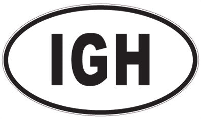 IGH - 3 Letter Initials Oval Magnet