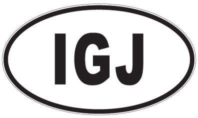 IGJ - 3 Letter Initials Oval Sticker