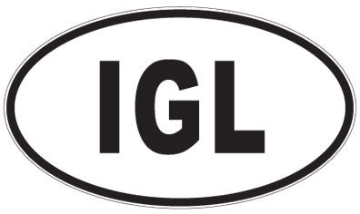IGL - 3 Letter Initials Oval Sticker
