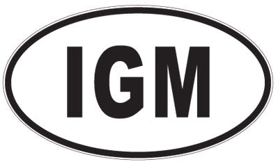 IGM - 3 Letter Initials Oval Sticker